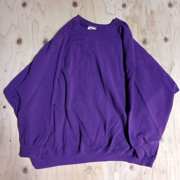 Vintage Hanes Blank Crewneck Sweatshirt Purple Women - Picture 2 of 5